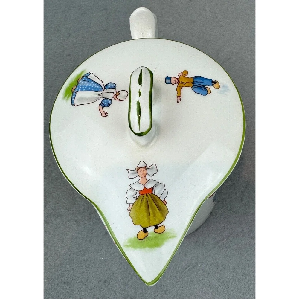 Edwin M Knowles China Co Pitcher With Lid Antique Hand‎ Painted Dutch Holland